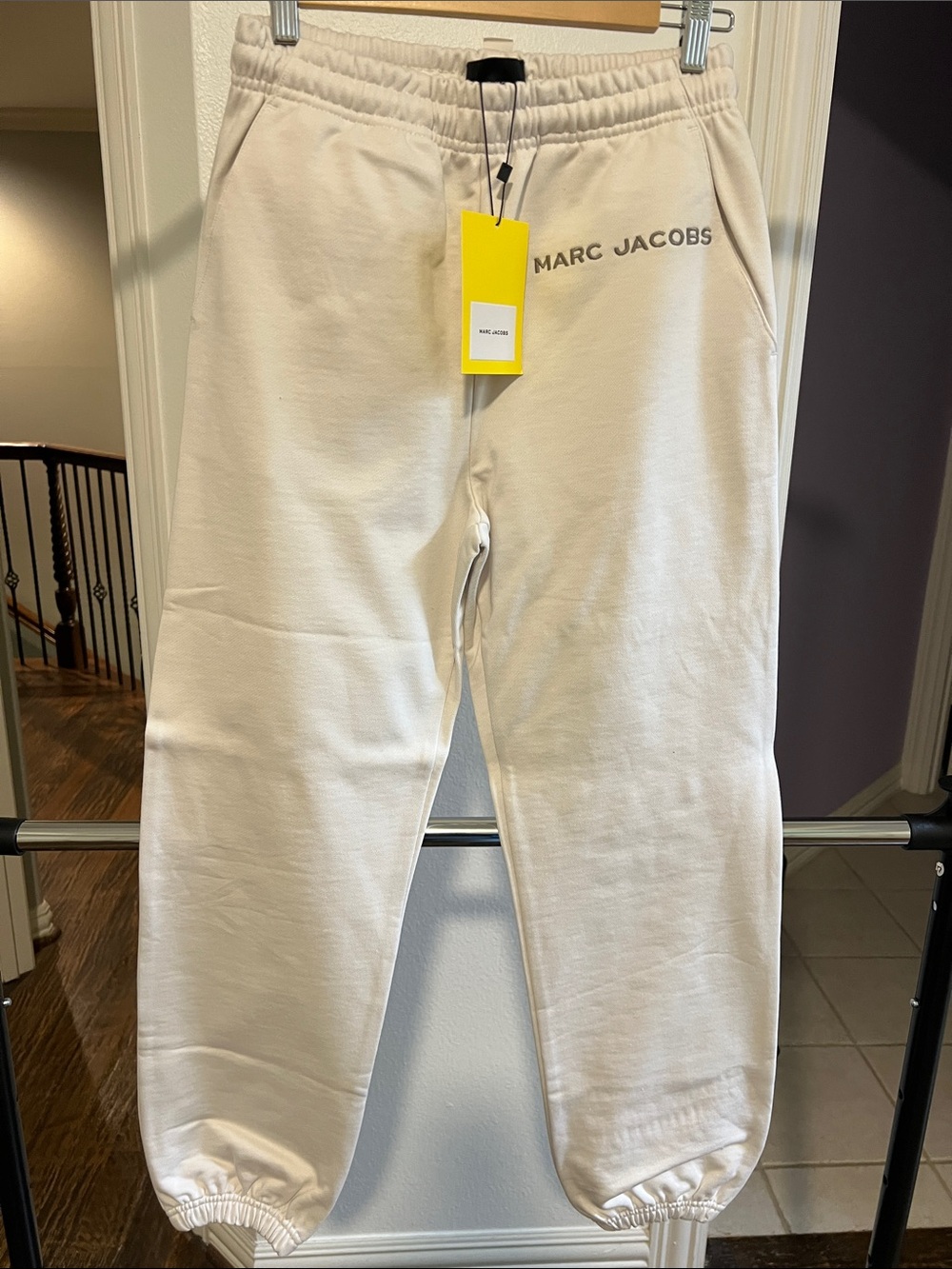 Marc Jacobs Cream Track Joggers with Logo